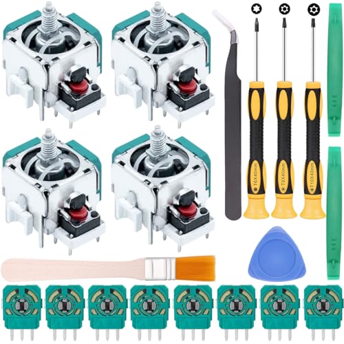 Youmile 4 Stück Reparaturset für Controller, 3D-Analog-Joysticks, Joysticks, Daumensticks, Ersatzteil für Xbox One Elite Series 2 Controller mit Potentiometer, Reinigungsbürste, Schraubendreher-Set Youmile 4 Stück Reparaturset für Controller, 3D-Analog-Joysticks, Joysticks, Daumensticks, Ersatzteil für Xbox One Elite Series 2 Controller mit Potentiometer, Reinigungsbürste, Schraubendreher-Set von Youmile