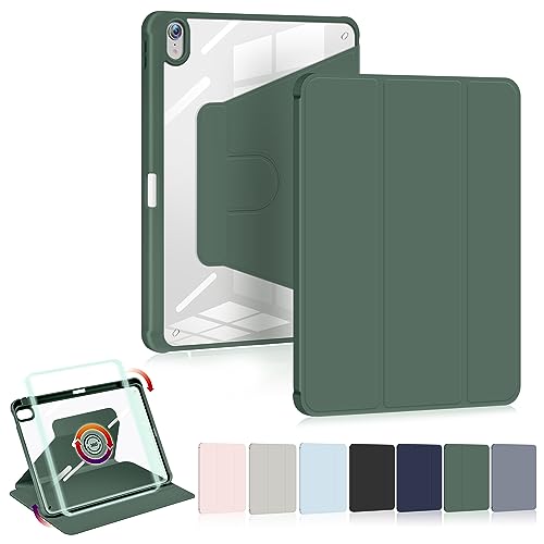 Hülle für 12.9" iPad Pro 6. Generation 2022 Release mit Pencil Halterung - (360 Grad Drehung & Auto Wake/Sleep), Premium Folio Stand Case mit flexiblen Betrachtungswinkeln, Dunkelgrün von Youngme