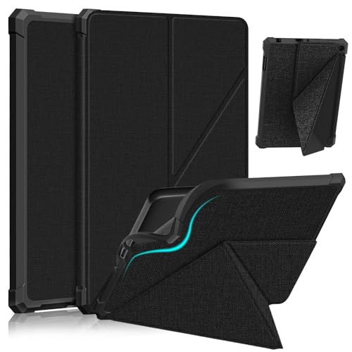 Schutzhülle für Amazon Fire HD 8 Zoll 2022 Release – Multi-Winkel-Magnetständer, automatische Wake/Sleep – Premium TPU schwarze Abdeckung für Fire HD 8 Tablet 12. Generation (schwarz) von Youngme