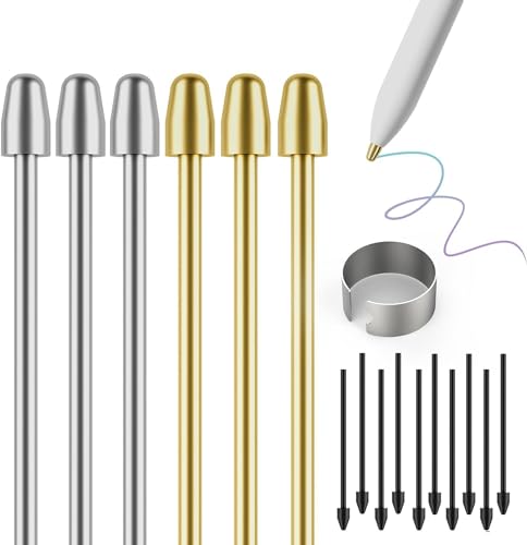 Stiftspitzen für bemerkenswerte 2 Papier-Tablet-Marker plus Stylus, langlebige Titanlegierung, Metall, Ersatzstiftspitzen, mit 4096 Druckempfindlichkeit und Neigungsunterstützung (6 Metallspitzen und von Youngme
