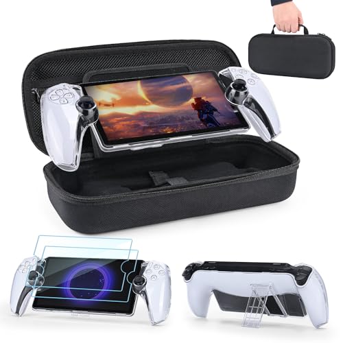 Younik PS Portal Tasche, 4 in 1 PS Portal Zubehör mit 2 Displayschutzfolien und Transparenter Schutzhülle, Schützende Hartschalen Portable Tasche von Younik