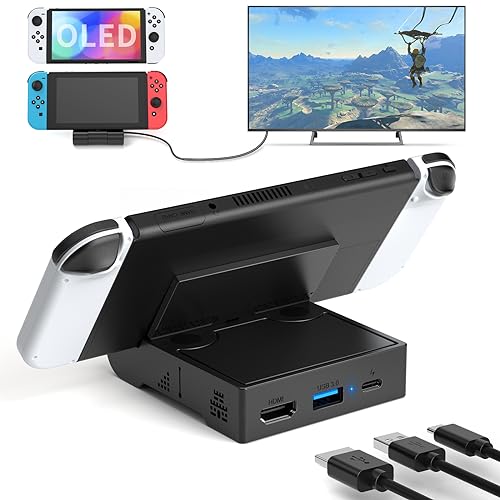 Younik Switch Dock für NS Switch/Switch OLED, Switch Docking Station mit HDMI Port und USB 3.0, Tragbarer Switch TV Dock 1080p HD Fast Projection von Younik