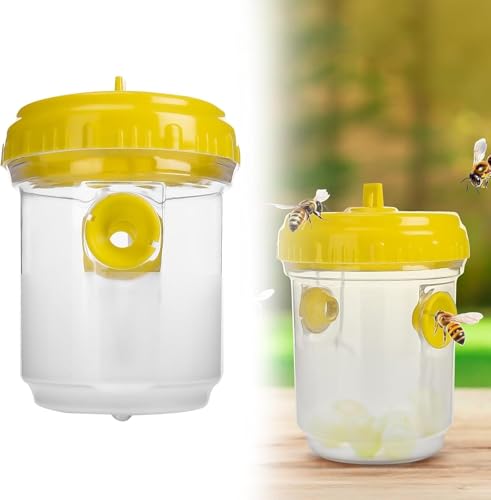 Wespenfalle Draußen aus Kunststoff Wespen Abwehr zum Aufhängen Garten Bienenfalle Catcher Hängender Wespenfänger Gelbe Jacke Fallen für Wespen, Hornissen, Insekten, Fruchtfliegenfalle (2PCS) von Youning