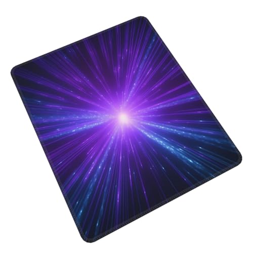 Mauspad mit violett-blauem Lichtstrahlen-Druck, rutschfeste Gummiunterseite, Gaming-Mauspad für Computer, Laptop, Büro, Schreibtisch, Zubehör, 20,1 x 24,1 cm Mauspad mit violett-blauem Lichtstrahlen-Druck, rutschfeste Gummiunterseite, Gaming-Mauspad für Computer, Laptop, Büro, Schreibtisch, Zubehör, 20,1 x 24,1 cm von YoupO