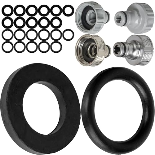 Ersatz Dichtungen Mix Set, 24 Stück, für G 1/2" Zoll Garten Systemteile, kompatibel mit Gardena 21 mm Hahnverbinder, 18240, 18220, 15273, aus Silikon, Ø 16 x 11 O-Ringe und 19 x 11 mm Flachdichtungen Ersatz Dichtungen Mix Set, 24 Stück, für G 1/2" Zoll Garten Systemteile, kompatibel mit Gardena 21 mm Hahnverbinder, 18240, 18220, 15273, aus Silikon, Ø 16 x 11 O-Ringe und 19 x 11 mm Flachdichtungen von Your Day Mate