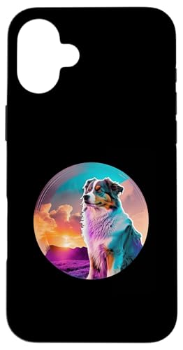 Australian Shepherd mit einer Vintage-80er-Ästhetik Hülle für iPhone 16 Plus Australian Shepherd mit einer Vintage-80er-Ästhetik Hülle für iPhone 16 Plus von Your Favorite Dog in Synthwave Aesthetic