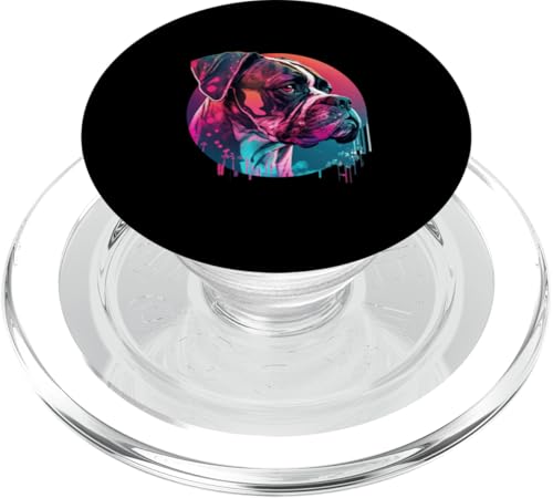 Boxer Dog Synthwave 80er Jahre Retrowave Aesthetic PopSockets PopGrip für MagSafe Boxer Dog Synthwave 80er Jahre Retrowave Aesthetic PopSockets PopGrip für MagSafe von Your Favorite Dog in Synthwave Aesthetic