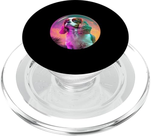 Cavalier King Charles Spaniel Synthwave 80er Jahre Ästhetik PopSockets PopGrip für MagSafe Cavalier King Charles Spaniel Synthwave 80er Jahre Ästhetik PopSockets PopGrip für MagSafe von Your Favorite Dog in Synthwave Aesthetic