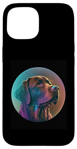 Retrowave-Nächte mit Chocolate Lab Aesthetic Hülle für iPhone 15 von Your Favorite Dog in Synthwave Aesthetic
