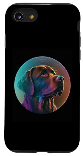 Retrowave-Nächte mit Chocolate Lab Aesthetic Hülle für iPhone SE (2020) / 7 / 8 von Your Favorite Dog in Synthwave Aesthetic