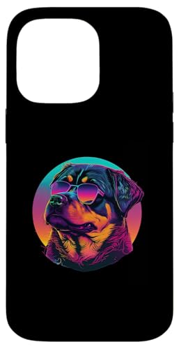 Rottweilers Synthwave-Traumlandschaft Hülle für iPhone 14 Pro Max von Your Favorite Dog in Synthwave Aesthetic