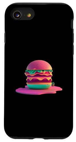 Cheeseburger Vaporwave Retrowave Aesthetic Hülle für iPhone SE (2020) / 7 / 8 von Your Favorite Food in Vaporwave Aesthetic