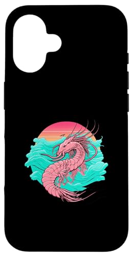 Shrimp Vaporwave Retrowave Aesthetic Hülle für iPhone 16 von Your Favorite Food in Vaporwave Aesthetic
