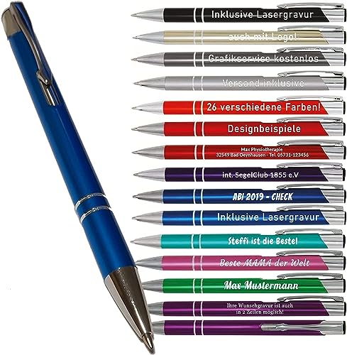 Your Gravur - Kugelschreiber mit Gravur | Cosmo - personalisierter Stift - Werbekugelschreiber mit Wunschtext & Logo - 1-2 Tage Lieferzeit - Anzahl: 1 von Your Gravur