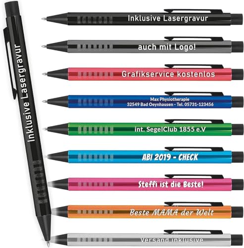 Your Gravur - Kugelschreiber mit Gravur | Kosmos - personalisierter Stift - Werbekugelschreiber in verschiedenen Farben mit Wunschgravur - Anzahl: 50 von Your Gravur