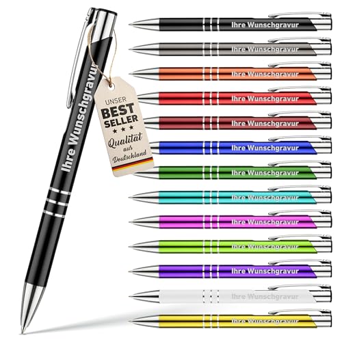 Your Gravur - Kugelschreiber mit Gravur | Scotty - personalisierter Stift - Werbekugelschreiber mit Wunschtext & Logo - 1-2 Tage Lieferzeit - Anzahl: 10 von Your Gravur