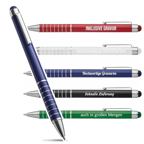 Your Gravur - Kugelschreiber mit Gravur | Touch - personalisierter Werbekugelschreiber - Kugelschreiber in verschiedenen Farben mit Wunschgravur - 1-2 Tage Lieferzeit - Anzahl: 25 von Your Gravur