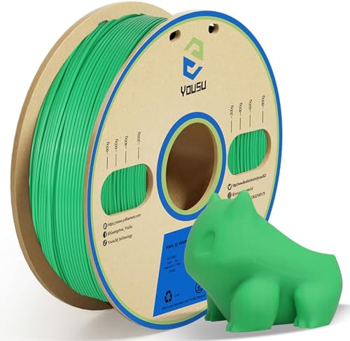 YOUSU 3D Drucker Filament Maßgenauigkeit +/- 0.03mm,Glatter Druck Passend für die Meisten Drucker,PLA Pro Filament 1.75mm(1kg Green) von Yousu