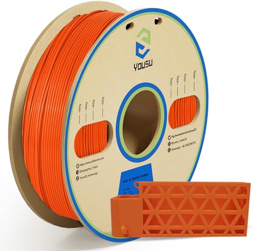 YOUSU 3D Drucker Filament Maßgenauigkeit +/- 0.03mm,Glatter Druck Passend für die Meisten Drucker,PLA Pro Filament 1.75mm(1kg Orange) von Yousu