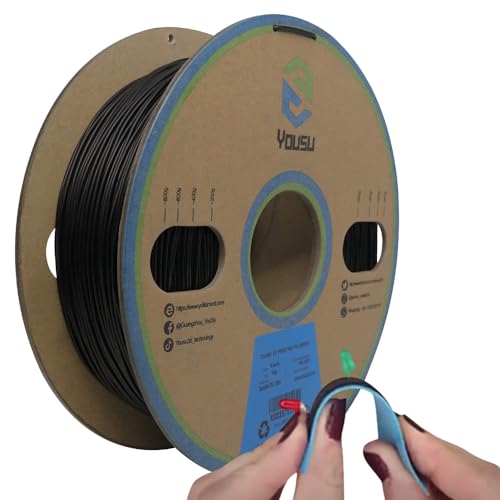 YOUSU 3D Drucker Filament Leitfähiges Filament 1.75 mm TPU für 3D Drucker & 3D Stift 1 kg (2.2 lbs) Schwarz von Yousu