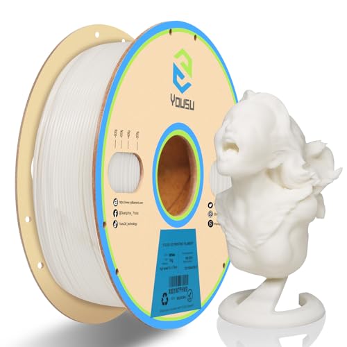 YOUSU Hochgeschwindigkeits 3D Drucker Filament, bis zu 600 mm/s Schnelles Drucken, 1,75 mm PLA-Filament, kompatibel mit Hochgeschwindigkeits 3D Druckern(Weiß 1kg) von Yousu