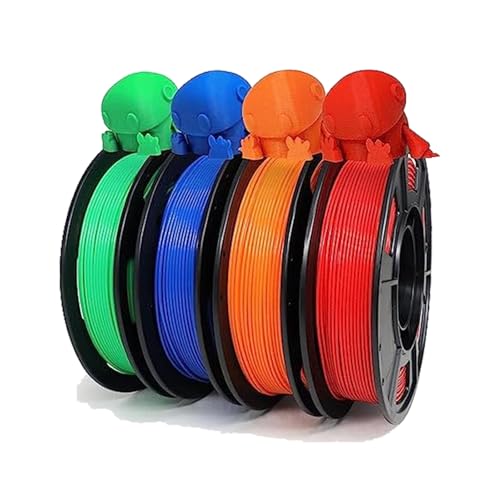 YOUSU PLA Plus (PLA+) Filament 1,75mm 4x250g Spule (2,2 lbs), Professionelles Hochfestes 3D Drucker Filament ((Rot/Orange/Blau/Grün)) von Yousu