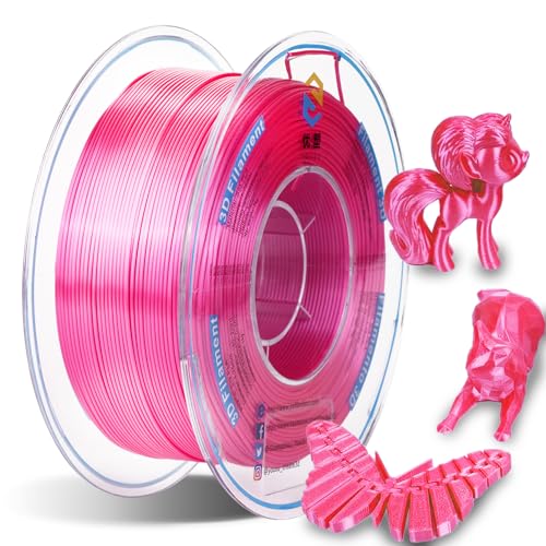 YOUSU Seiden 3D Drucker Filament, Glänzendes Seiden Rose PLA Filament 1,75mm 1kg(2,2lbs), Starke Bindung und Überhangleistung, Kompatibel mit den Meisten 3D Druckern von Yousu