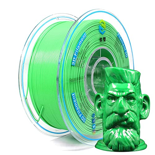 YOUSU Tangle Free PVB Filament 1.75mm for 3D Printer & 3D Pen,Print Like PLA Filament 1.75, Easy to Smooth with IPA Alcohol,Glossy Finish,Green 1kg (2.2lbs) von Yousu