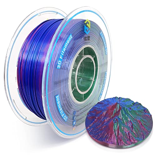 YOUSU Tri-Colors PLA Filament, Shiny Silk Coextruded 3D Printer Filament 1.75 mm (± 0.03 mm), Silk Pink/Blue/Green Three Colour Filament,1 kg/2.2 lbs von Yousu