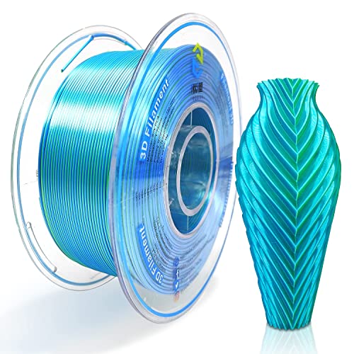 YOUSU Zweifarbiges Seiden PLA Filament 1.75mm, Dual Color PLA 3D Drucker Filament 1kg (2.2LBS), Maßgenauigkeit +/- 0,03 mm(Seide Blau/Grün) von Yousu