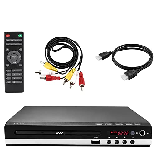 Youyijia DVD-Player für TV mit HDMI AV Ausgang USB Eingang und Fehlerkorrektur 1080P Upscaling PAL NTSC-System DVD CD-Player von Youyijia