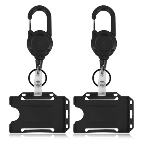 2 Stücke Einziehbarer Schlüsselanhänger und 2 Stücke ID Badge Holder, Strapazierfähiger Schlüsselband Ausziehbar mit 60cm Stahldrahtseil, für Kartenhalter, Schlüsselkarten 2 Stücke Einziehbarer Schlüsselanhänger und 2 Stücke ID Badge Holder, Strapazierfähiger Schlüsselband Ausziehbar mit 60cm Stahldrahtseil, für Kartenhalter, Schlüsselkarten von Yphzmtz