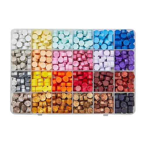 860 Stück Wachs Achteckig Siegelwachs Perlen, 24 Farben für Vintage Siegellack und Brief, Einladungen, Karten, Hochzeitseinladungen, Siegelstempel, Paket Geschenk 860 Stück Wachs Achteckig Siegelwachs Perlen, 24 Farben für Vintage Siegellack und Brief, Einladungen, Karten, Hochzeitseinladungen, Siegelstempel, Paket Geschenk von Yphzmtz
