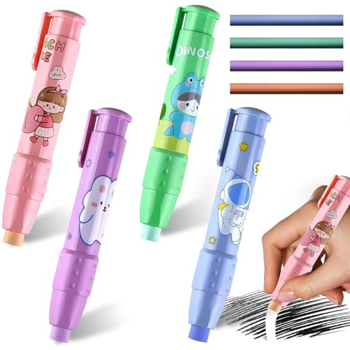 4 Stücke Einziehbare Schiebe Radiergummi, Einziehbare Radiergummis, Radiergummi Stift, für Kinder Studenten, Zeichnen, Schreiben 4 Stücke Einziehbare Schiebe Radiergummi, Einziehbare Radiergummis, Radiergummi Stift, für Kinder Studenten, Zeichnen, Schreiben von Yqhugbc