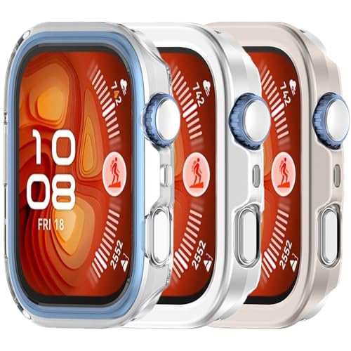2Pack Hülle Kompatibel mit Huawei Watch FIT 4 Harte PC Hülle Abdeckung Schlagfest, Stoßdicht,All-Around Rand Schutzstoßfänger Abdeckung (Clear Silber Sternenlicht) von Yrzper