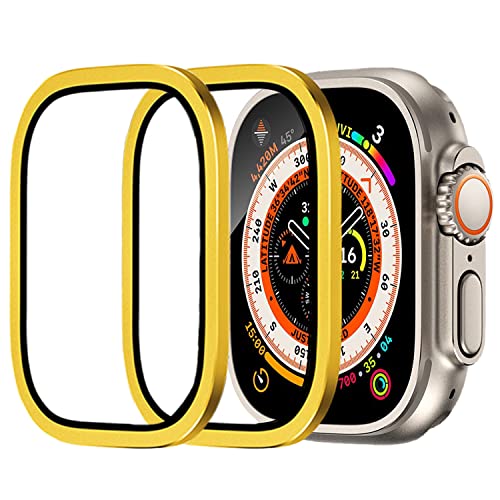 Displayschutz für Apple Watch Ultra /Ultra 2 49mm 9H gehärtetes Glas-Titanlegierung Rahmen halten Original Touch Sensitive Schutzglasfolie Anti-Kratzer wasserdichter Schutz für iwatch Ultra (2Gold) Displayschutz für Apple Watch Ultra /Ultra 2 49mm 9H gehärtetes Glas-Titanlegierung Rahmen halten Original Touch Sensitive Schutzglasfolie Anti-Kratzer wasserdichter Schutz für iwatch Ultra (2Gold) von Yrzper
