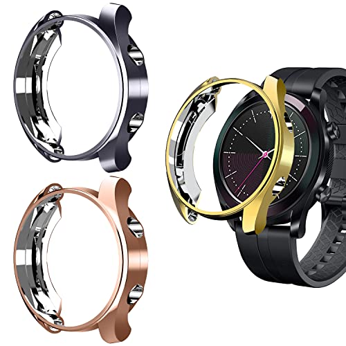 Hülle Kompatibel für Huawei Watch GT 2 46mm Displayschutzhülle Soft Slim Plated TPU Full Cover Kratzfest für Huawei Watch GT 2 46mm Smartwatch (3pcs) von Yrzper