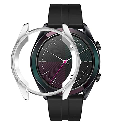 Hülle Kompatibel für Huawei Watch GT 2 46mm Displayschutzhülle Soft Slim Plated TPU Full Cover Kratzfest für Huawei Watch GT 2 46mm Smartwatch (Silber) von Yrzper