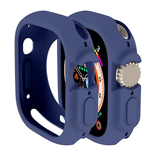Hülle Kompatibel mit Apple Watch Ultra 2 49mm hülle rundum stoßfeste TPU Silikon Protective Schutzhülle Bumper Leicht und stoßdämpfend Kratzfest Schutz Case für Apple Watch Ultra 49mm (Blau) von Yrzper