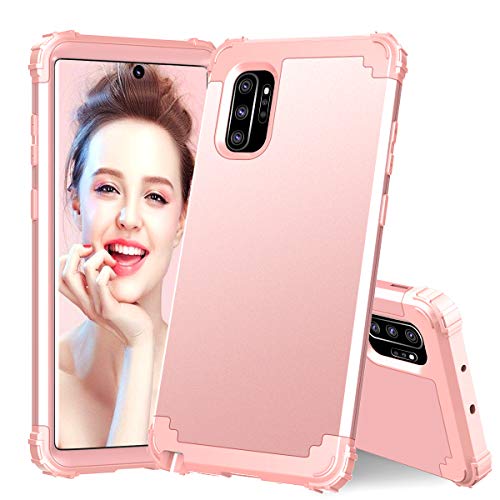 Hülle für Galaxy Note 10 Plus 3 in 1 PC+TPU 360 Grad Voll Schutz Full Body Bumper Handy-Hülle Case Back Cover für Samsung Galaxy Note 10 Plus (Roségold) von Yrzper