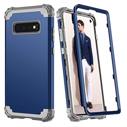 Hülle für Galaxy S10 Plus 3 in 1 PC+TPU 360 Grad Voll Schutz Full Body Bumper Handy-Hülle Case Back Cover für Galaxy S10 (Blau, Galaxy S10) von Yrzper