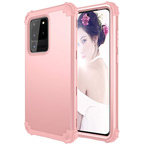 Hülle für Galaxy S20 Ultra 3 in 1 PC+TPU 360 Grad Voll Schutz Full Body Bumper Handy-Hülle Case Back Cover für Galaxy S20 Ultra (Rotgold, Galaxy S20 Ultra) von Yrzper