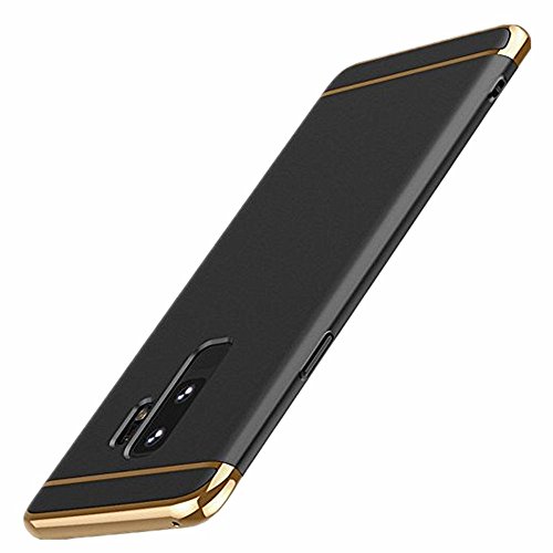 Hülle für Galaxy S9 Plus 3 in 1 Stoßdämpfer Ultra Dünn Electroplate PC Harte Case mit Bumper Schutz Anti-Kratzer Stoßdämpfende Handy Tasche für Galaxy S9 (Galaxy S9 Plus, Schwarz) von Yrzper