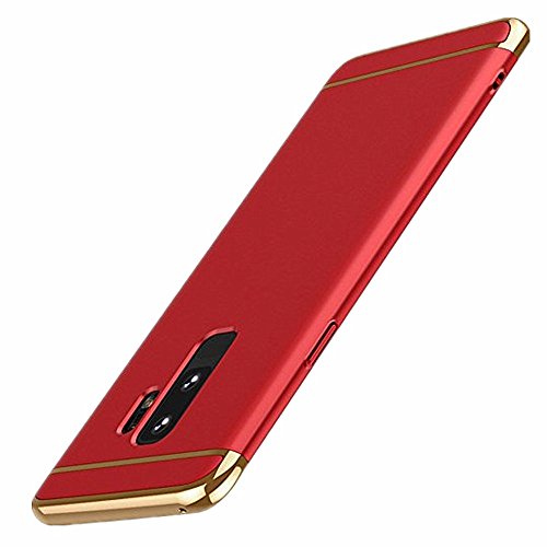 Hülle für Galaxy S9 Plus Hülle 3 in 1 Stoßdämpfer Ultra Dünn Electroplate PC Harte Case mit Bumper Schutz Anti-Kratzer Stoßdämpfende Handy Tasche für Galaxy S9 (Galaxy S9, Rot) von Yrzper