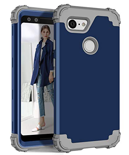 Hülle für Google Pixel 3A XL 3 in 1 PC+TPU 360 Grad Voll Schutz Full Body Bumper Handy-Hülle Case Back Cover für Google Pixel 3A XL (Blau) von Yrzper