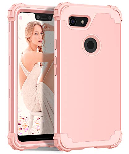 Hülle für Google Pixel 3A XL 3 in 1 PC+TPU 360 Grad Voll Schutz Full Body Bumper Handy-Hülle Case Back Cover für Google Pixel 3A XL (Roségold) von Yrzper