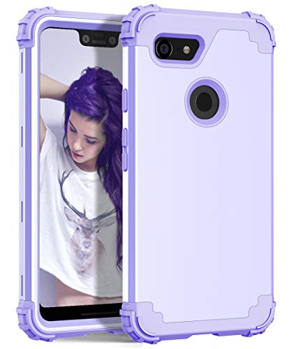 Hülle für Google Pixel 3A XL 3 in 1 PC+TPU 360 Grad Voll Schutz Full Body Bumper Handy-Hülle Case Back Cover für Google Pixel 3A XL (lila) von Yrzper