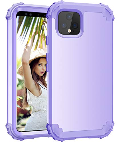 Hülle für Google Pixel 4XL 360 Grad Voll Schutz Full Body Stoßdämpfend Bumper Handy Hülle 3 in 1 PC+TPU Case Hard Back Cover (lila) von Yrzper