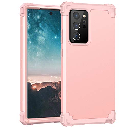 Hülle für Samsung Galaxy Note20 Ultra 5G 6.9'' Hülle 3 in 1 PC+TPU 360 Grad Voll Schutz Full Body Bumper Handy-Hülle Case Back Cover für Samsung Galaxy Note 20Ultra 5G (Roségold) von Yrzper