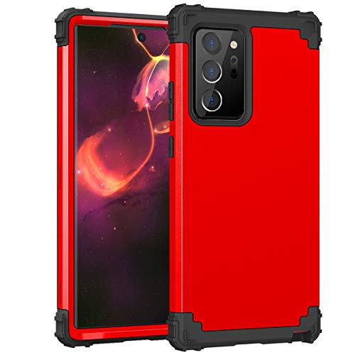 Hülle für Samsung Galaxy Note20 Ultra 5G 6.9'' Hülle 3 in 1 PC+TPU 360 Grad Voll Schutz Full Body Bumper Handy-Hülle Case Back Cover für Samsung Galaxy Note 20Ultra 5G (Rot) von Yrzper